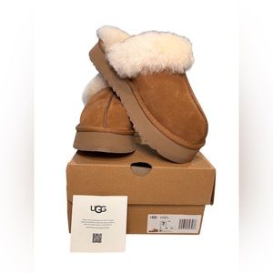 Ugg Disquette Fur Lined Mule Slippers -NIB Size 7